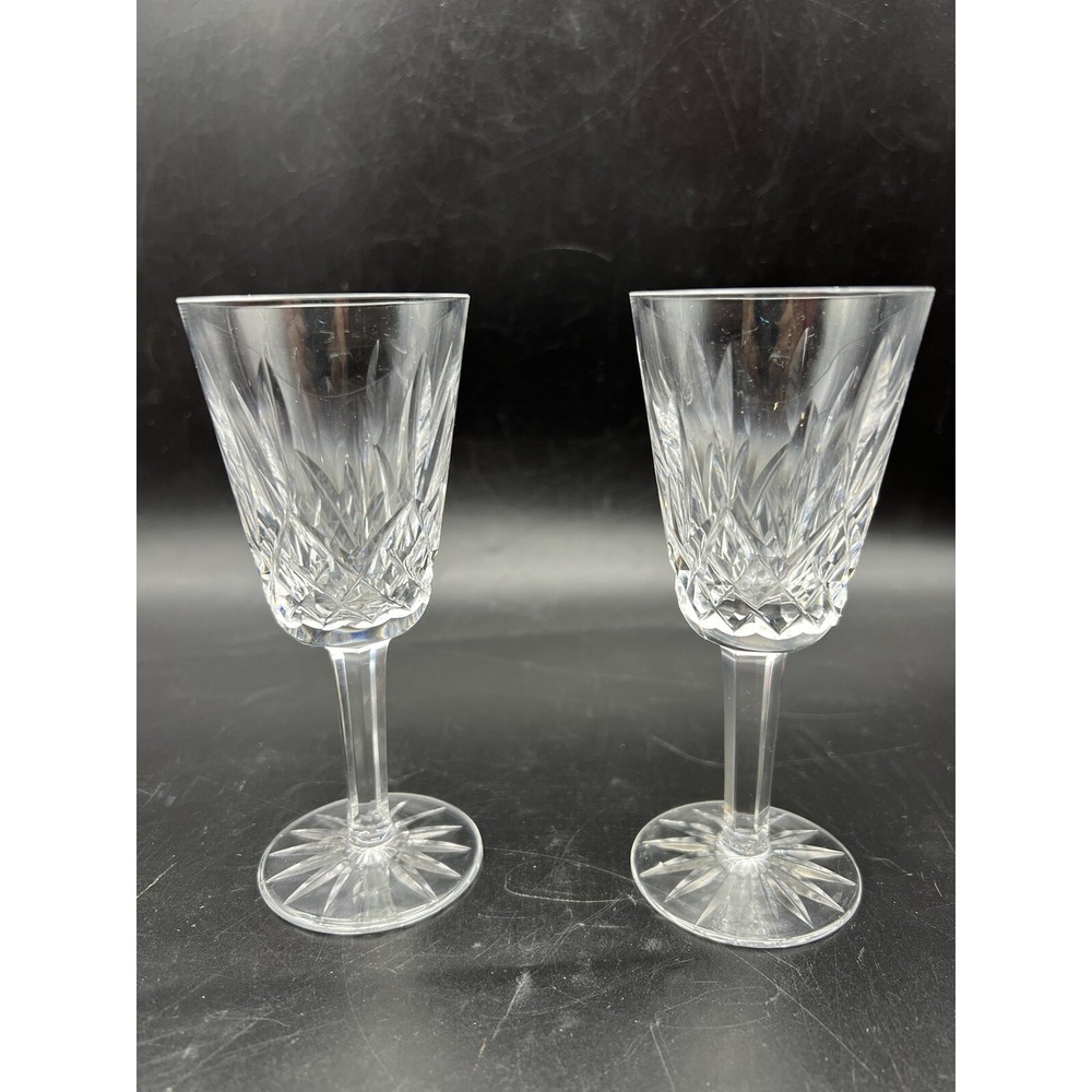 Waterford LISMORE Cut Crystal 5 1/8" Sherry Liquor Glasses Set Of 2